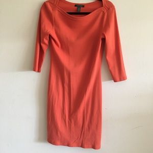 Orange Knee-Length Dress